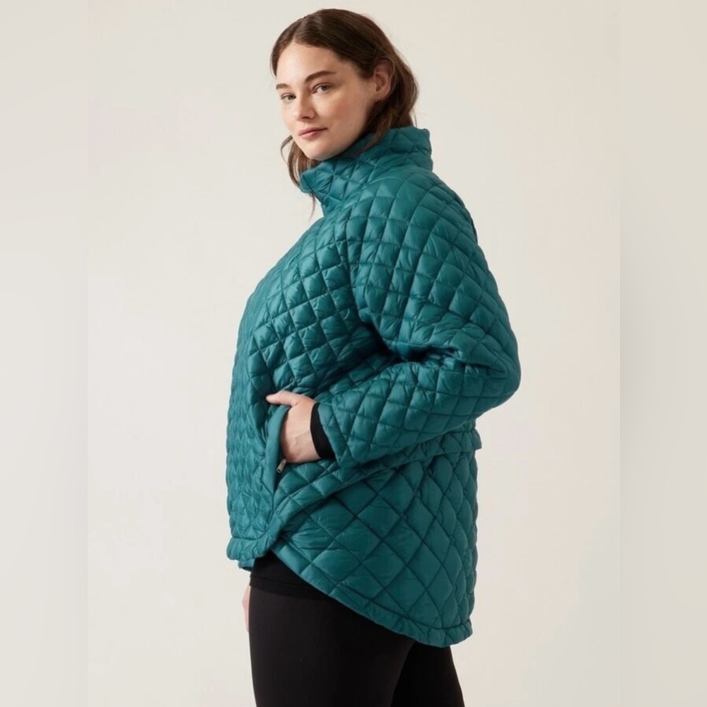 Athleta Teal Whisper Featherless Quilted Jacket XL - Like new - Picture 10 of 10